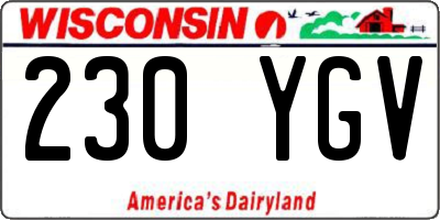 WI license plate 230YGV