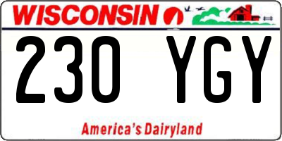 WI license plate 230YGY