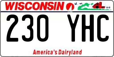 WI license plate 230YHC