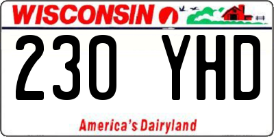 WI license plate 230YHD