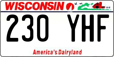 WI license plate 230YHF