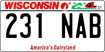 WI license plate 231NAB