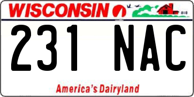 WI license plate 231NAC
