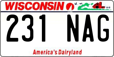 WI license plate 231NAG