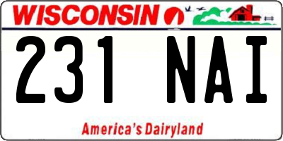 WI license plate 231NAI
