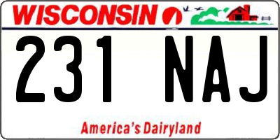 WI license plate 231NAJ