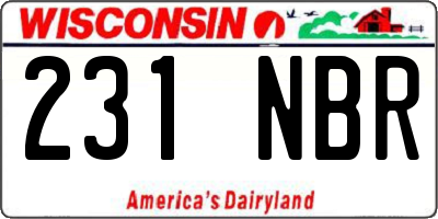 WI license plate 231NBR
