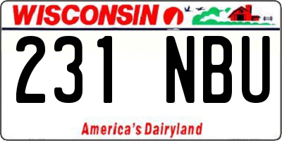 WI license plate 231NBU
