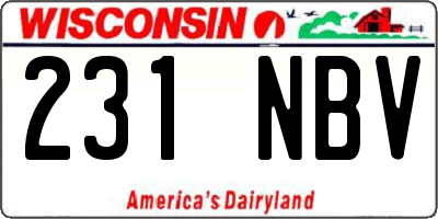 WI license plate 231NBV