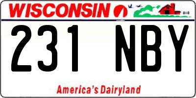 WI license plate 231NBY