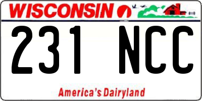 WI license plate 231NCC
