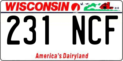 WI license plate 231NCF
