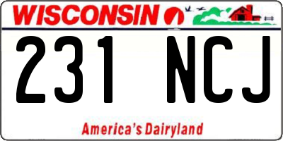 WI license plate 231NCJ