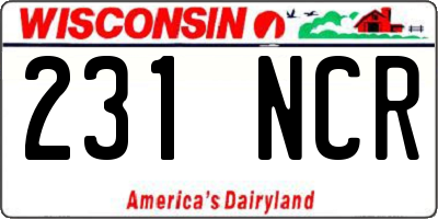 WI license plate 231NCR