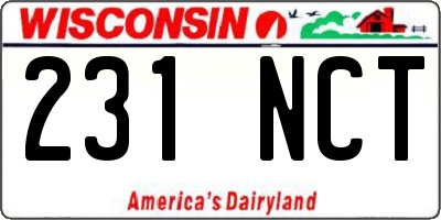 WI license plate 231NCT