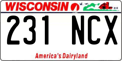 WI license plate 231NCX