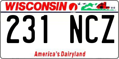 WI license plate 231NCZ