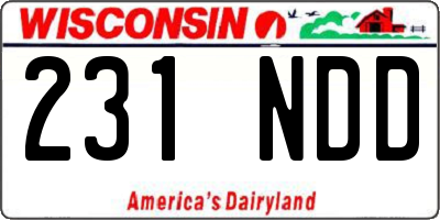 WI license plate 231NDD
