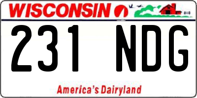 WI license plate 231NDG