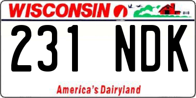 WI license plate 231NDK