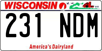 WI license plate 231NDM