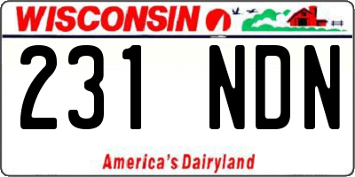 WI license plate 231NDN