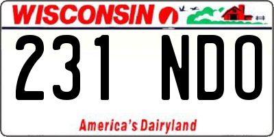 WI license plate 231NDO