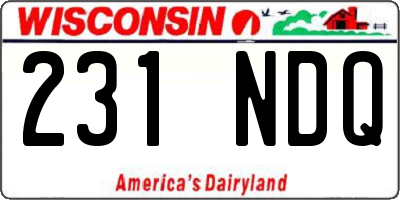 WI license plate 231NDQ