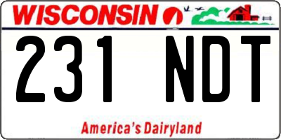 WI license plate 231NDT