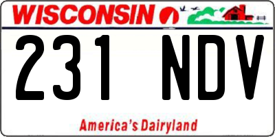 WI license plate 231NDV