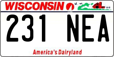 WI license plate 231NEA