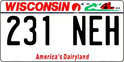 WI license plate 231NEH