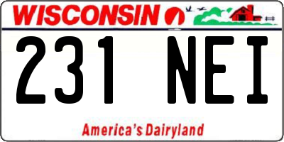 WI license plate 231NEI