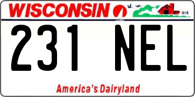 WI license plate 231NEL