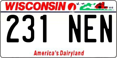 WI license plate 231NEN