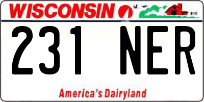 WI license plate 231NER
