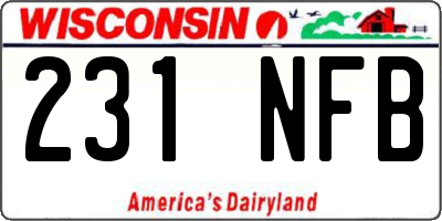 WI license plate 231NFB