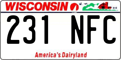 WI license plate 231NFC