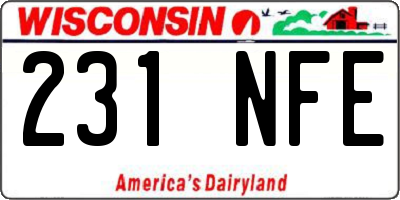 WI license plate 231NFE