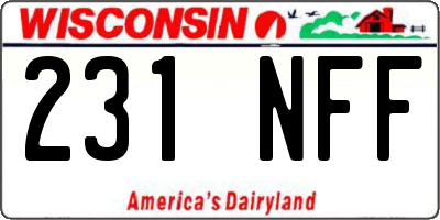 WI license plate 231NFF