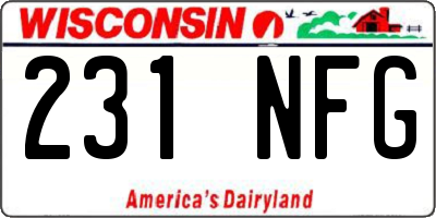 WI license plate 231NFG