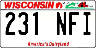 WI license plate 231NFI