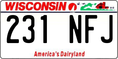 WI license plate 231NFJ