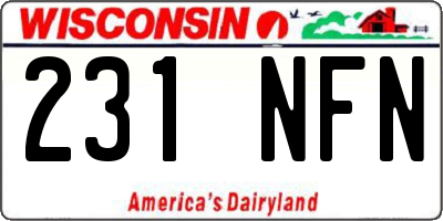 WI license plate 231NFN