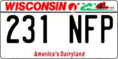 WI license plate 231NFP