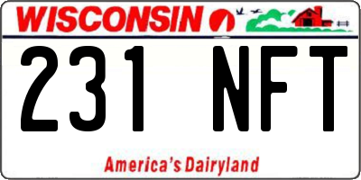 WI license plate 231NFT