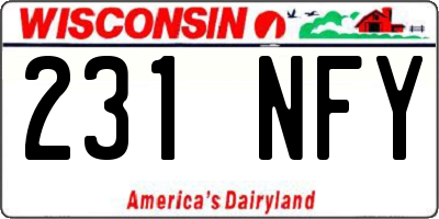 WI license plate 231NFY