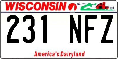 WI license plate 231NFZ
