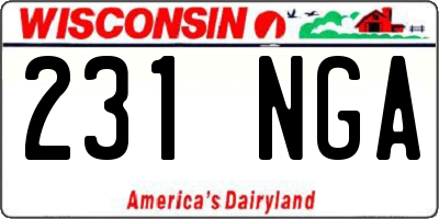 WI license plate 231NGA