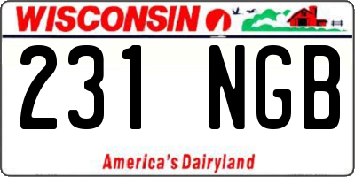 WI license plate 231NGB
